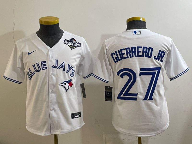 Youth 2025 Nike Toronto Blue Jays #27 Guerrero jr White Game MLB Jersey 03->youth mlb jersey->Youth Jersey